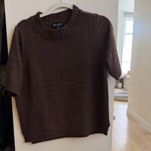 Marled Brown Knit Top